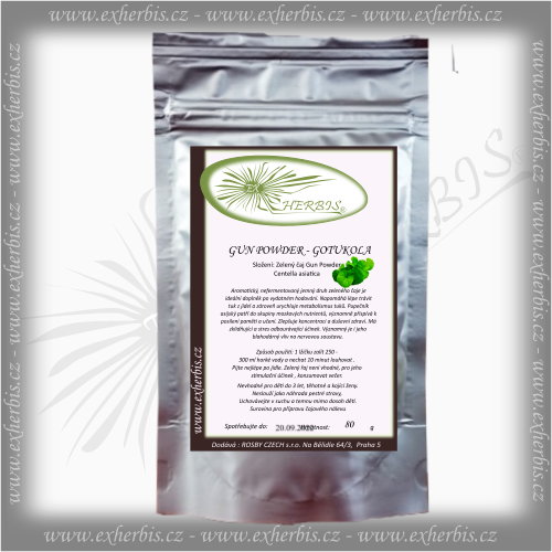 Zelený čaj - Gun Powder/ Gotukola  80 g Ex Herbis