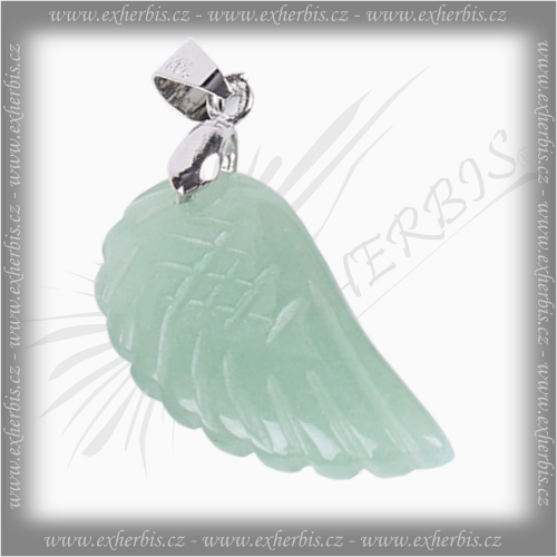 Salts Přívěšek Andělské křídlo Zelený Aventurin 3 cm