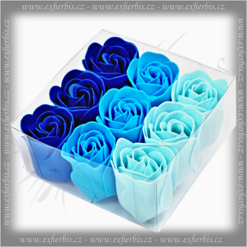 Dárková Sada 9 ks Mýdlové Květy - Modré Růže