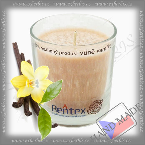 Rentex "Palm" Aroma Svíčka ve skle 370g Vanilka