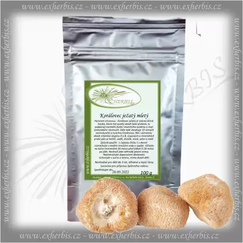 Hericium Korálovec ježatý mletý 100 g Ex Herbis