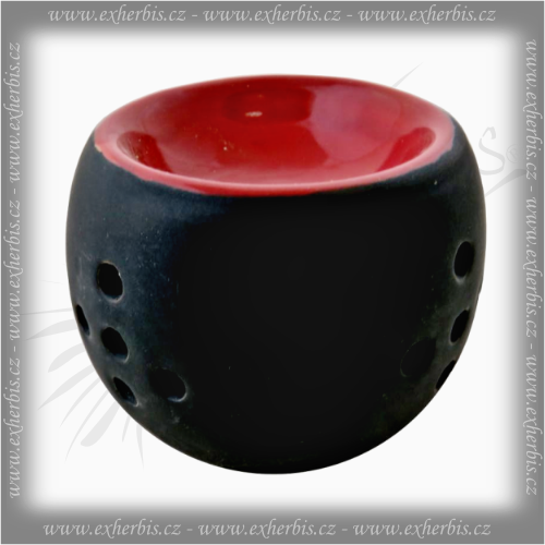 Cerams Aromalampa koule černo - červená 8081 