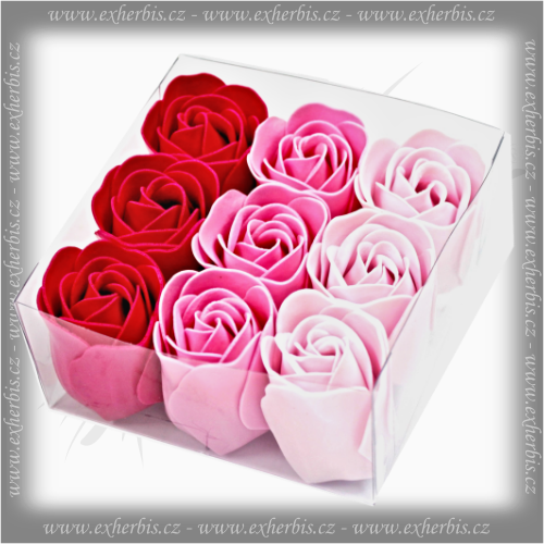 AWG Dárková Sada 9 ks Mýdlové Květy - Růžové Růže