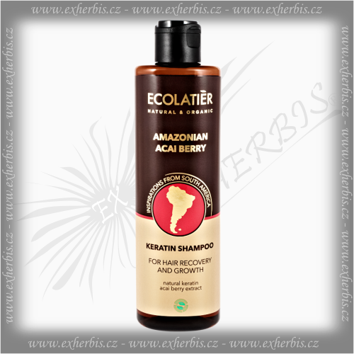 EcoLatier Šampon Keratinový Amazonská Acai pro obnovu a růst vlasů 250 ml