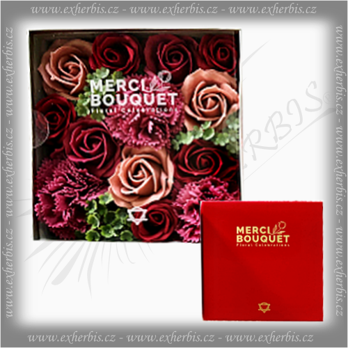 Merci Bouquet Luxusní Vintage Růže Dárkový box 15 x 15 cm