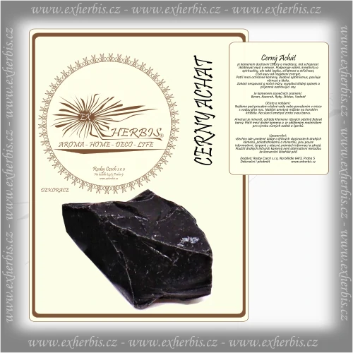 Ex Herbis AHDL Černý Achát  štípaný kámen 3 - 4 cm