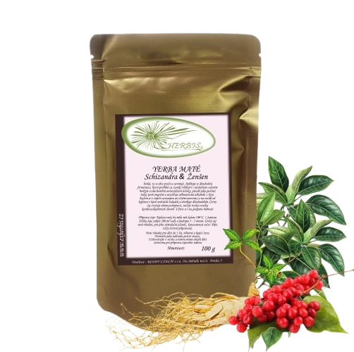 Bylinný nápoj Yerba Maté Schizandra a Ženšen 100 g Ex Herbis