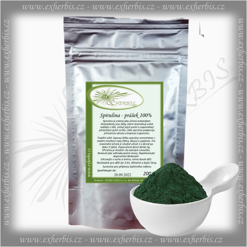 Spirulina - prášek 100% 200 g Ex Herbis